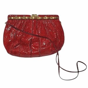 JUDITH LEIBER VINTAGE SNAKESKIN CLUTCH SHOULDER BAG